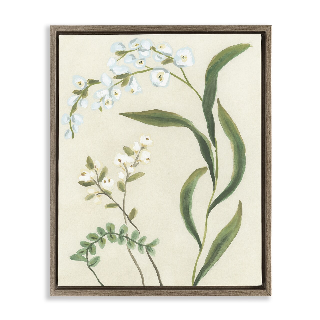 Stupell Industries Neutral Snowdrop Stems Floating Frame, design by June Erica Vess